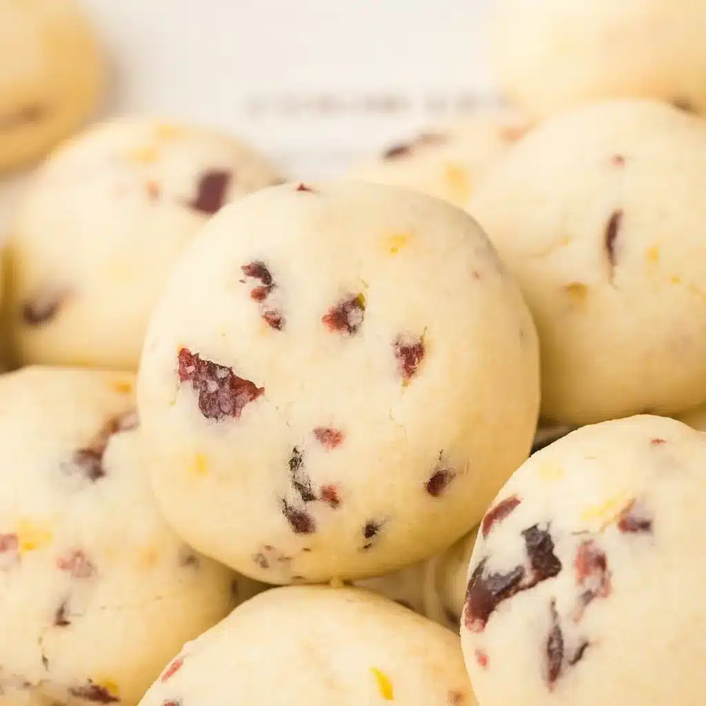 Christmas cranberry orange sandies balls served on festive plate