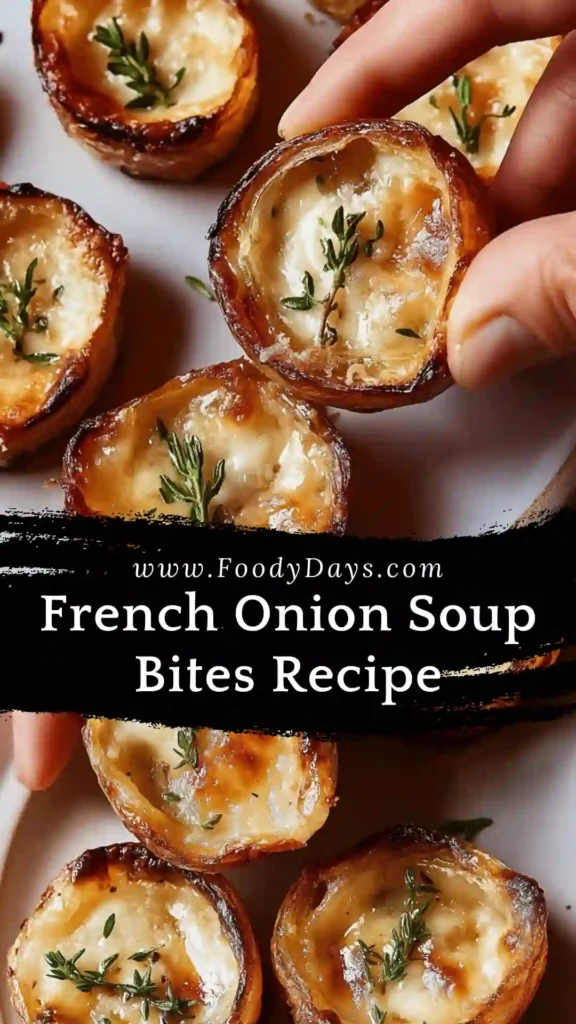 Family-friendly French Onion Soup Bites in phyllo cups