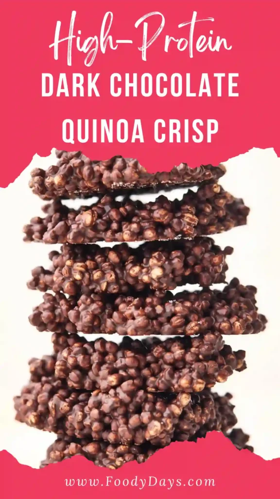 High protein dark chocolate quinoa crisp easy family snack