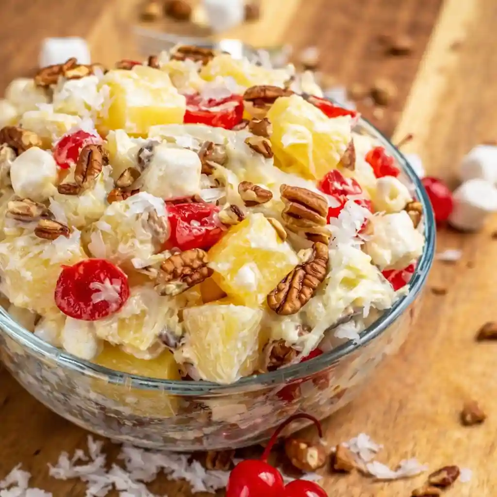 Millionaire cheesecake salad creamy fruit dessert family friendly