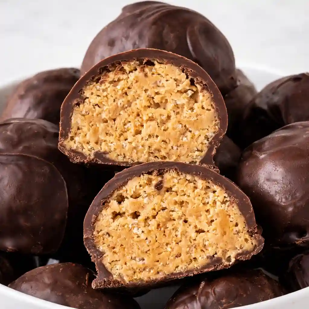 Peanut butter balls with rice krispies easy family dessert