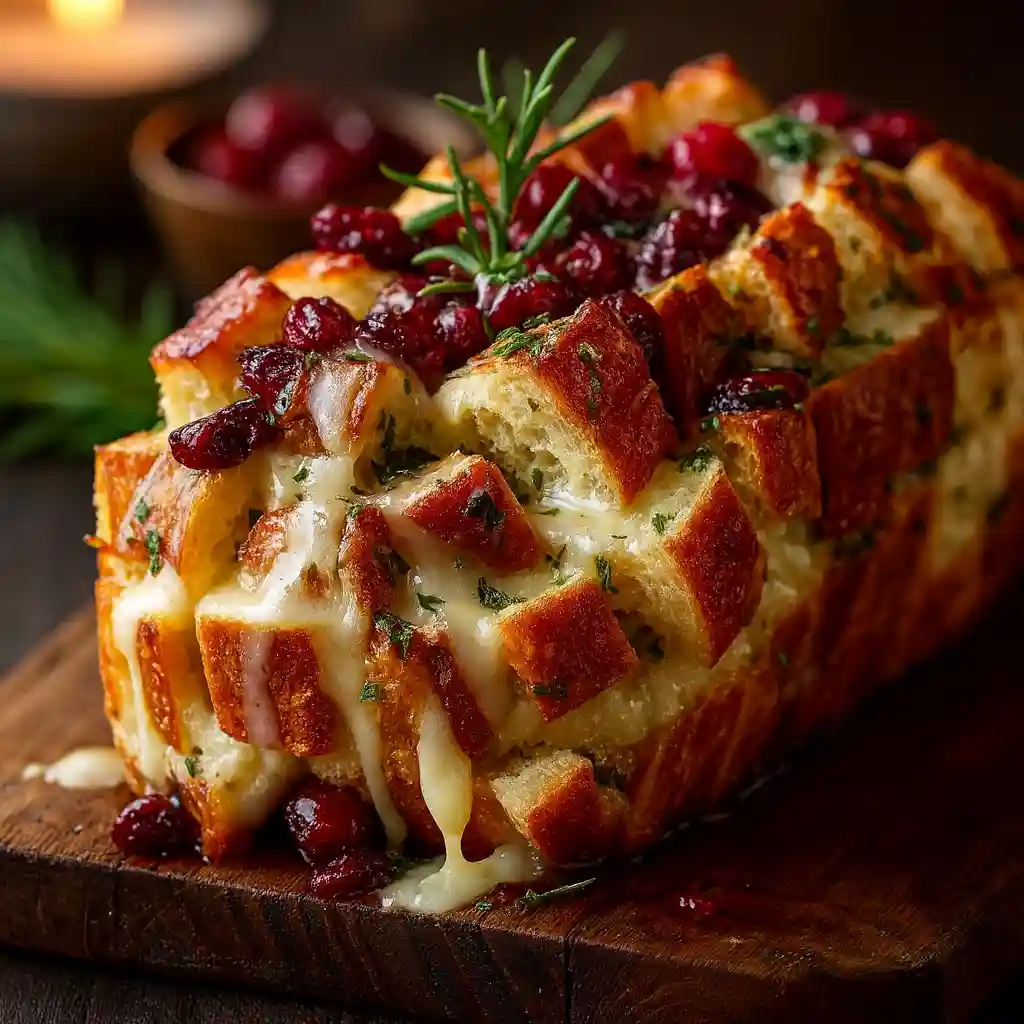 Pull-Apart Bread with Cranberry & Brie holiday appetizer