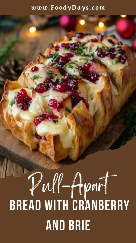 Pull-Apart Bread with Cranberry & Brie holiday appetizer