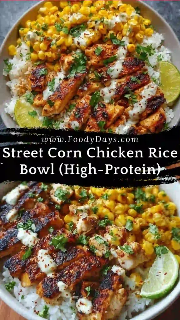 Street corn chicken rice bowl easy family dinner