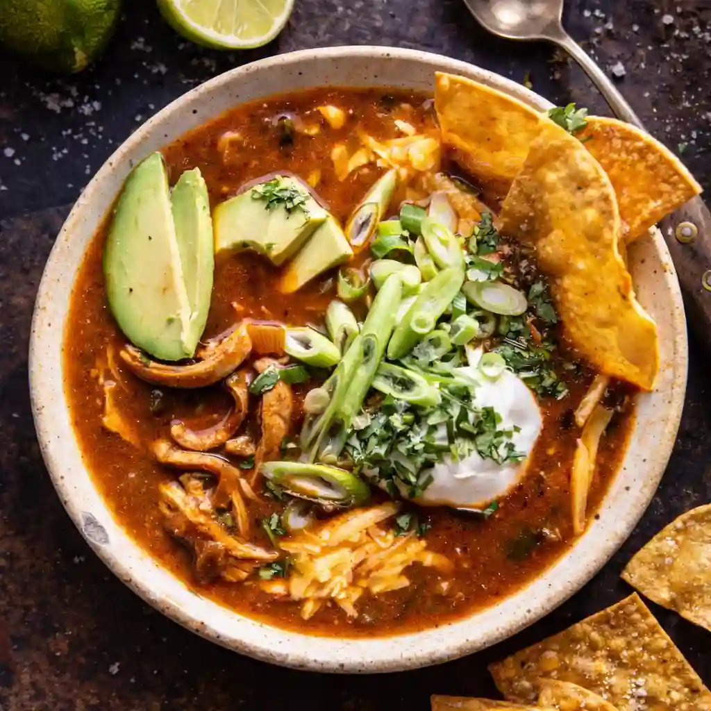 Easy Chicken Poblano Soup served warm for a family-friendly dinner