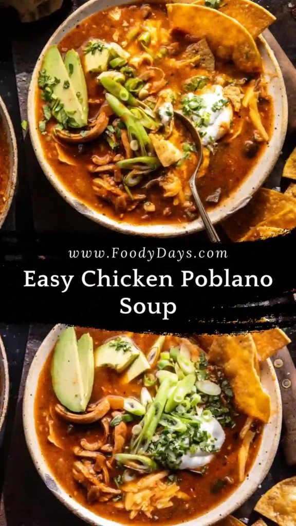 Easy Chicken Poblano Soup served warm for a family-friendly dinner