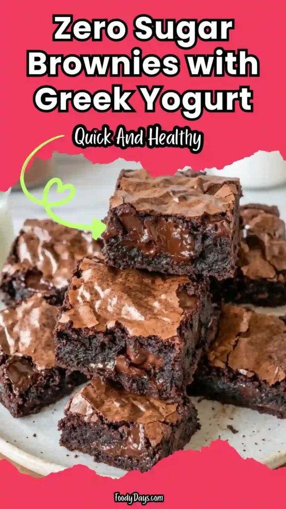 healthy zero sugar brownies with greek yogurt fudgy clean dessert