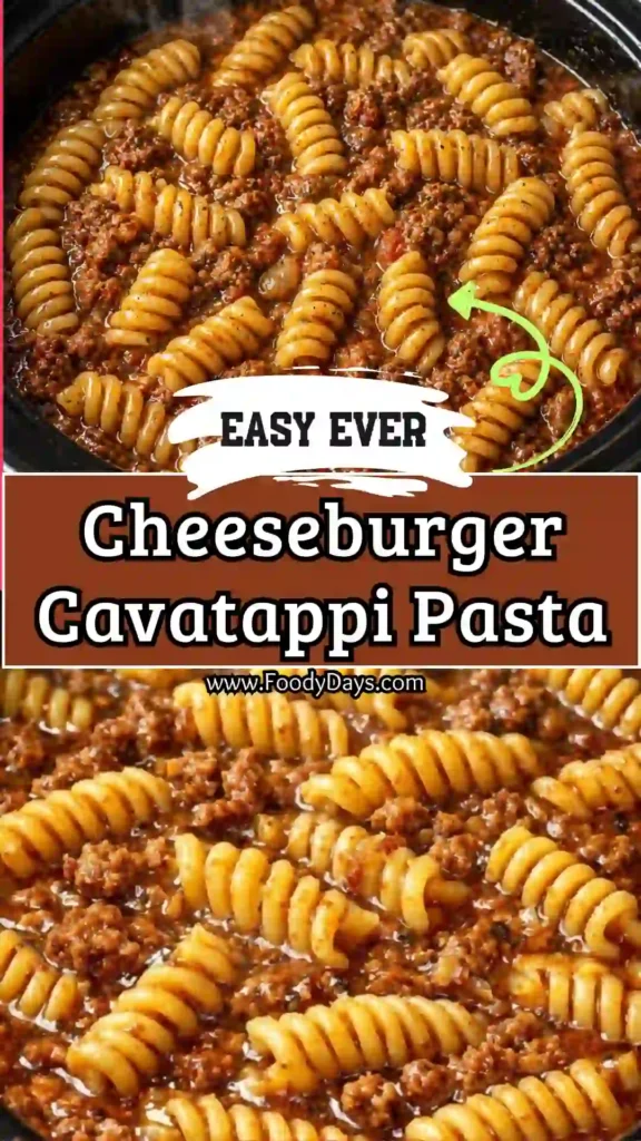healthy cheeseburger cavatappi slow cooker