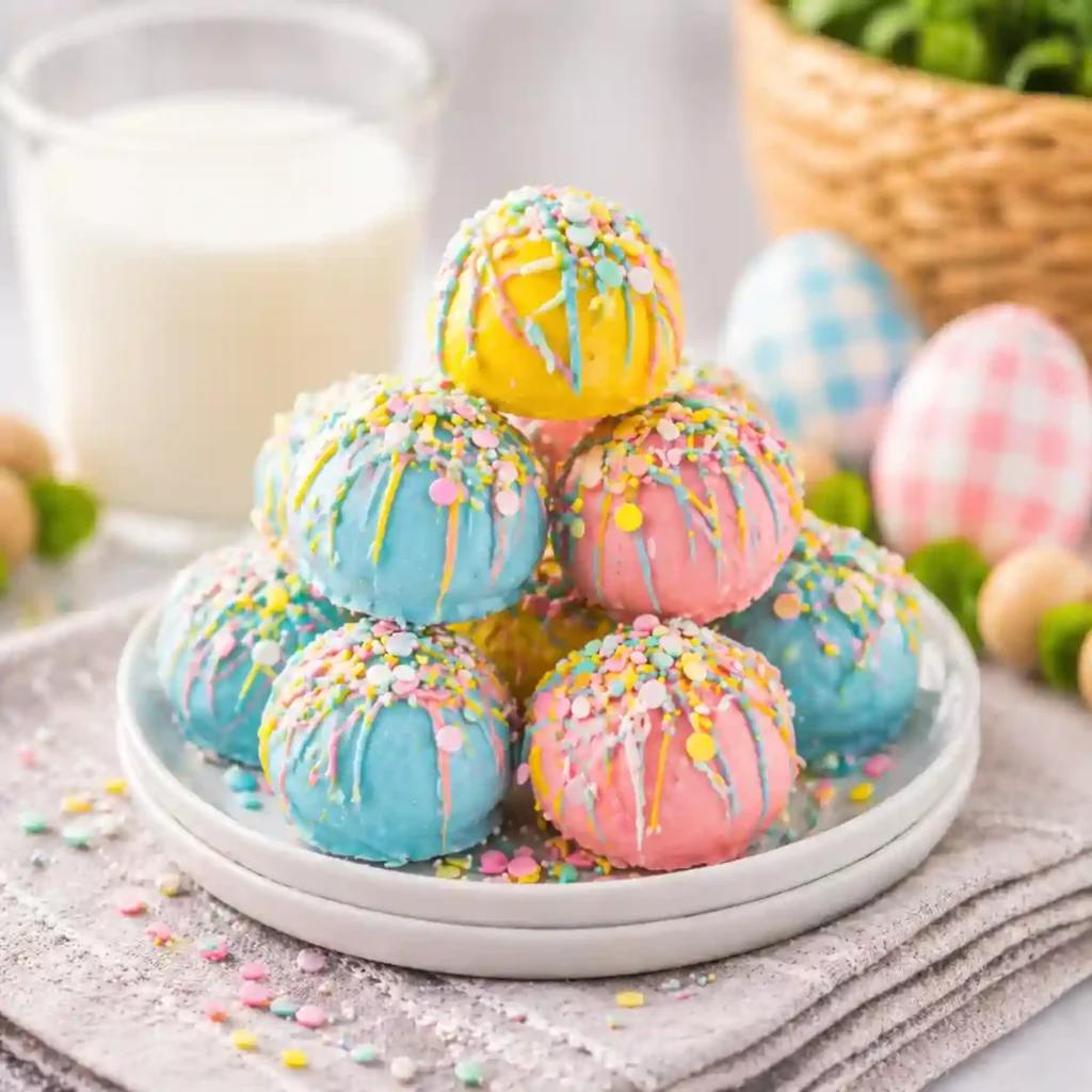 healthy easter truffles pastel