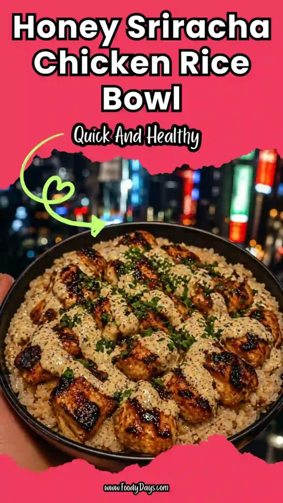 healthy honey sriracha chicken rice bowls