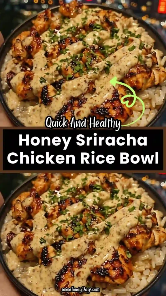 healthy honey sriracha chicken rice bowls