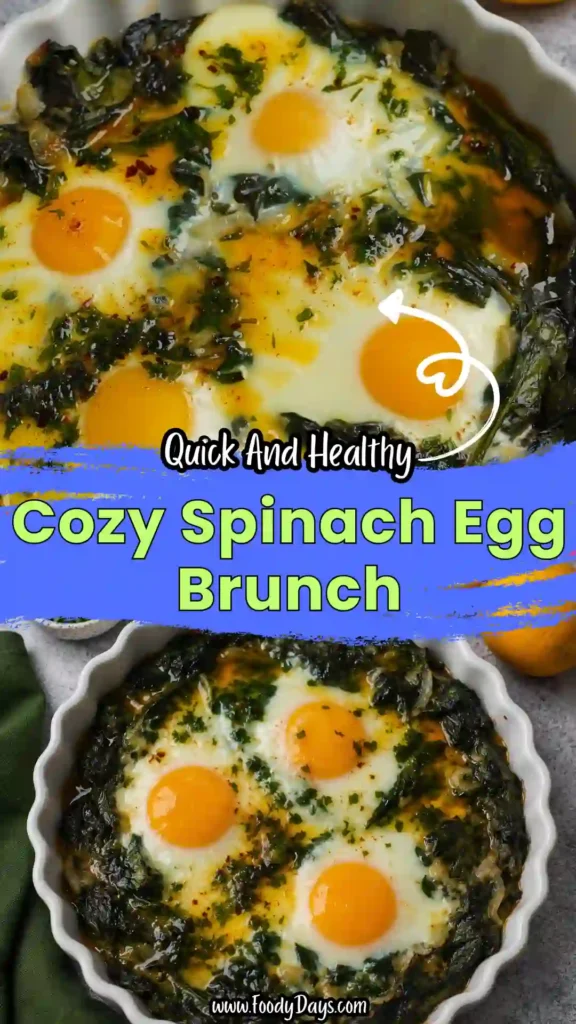 Creamy baked eggs with spinach