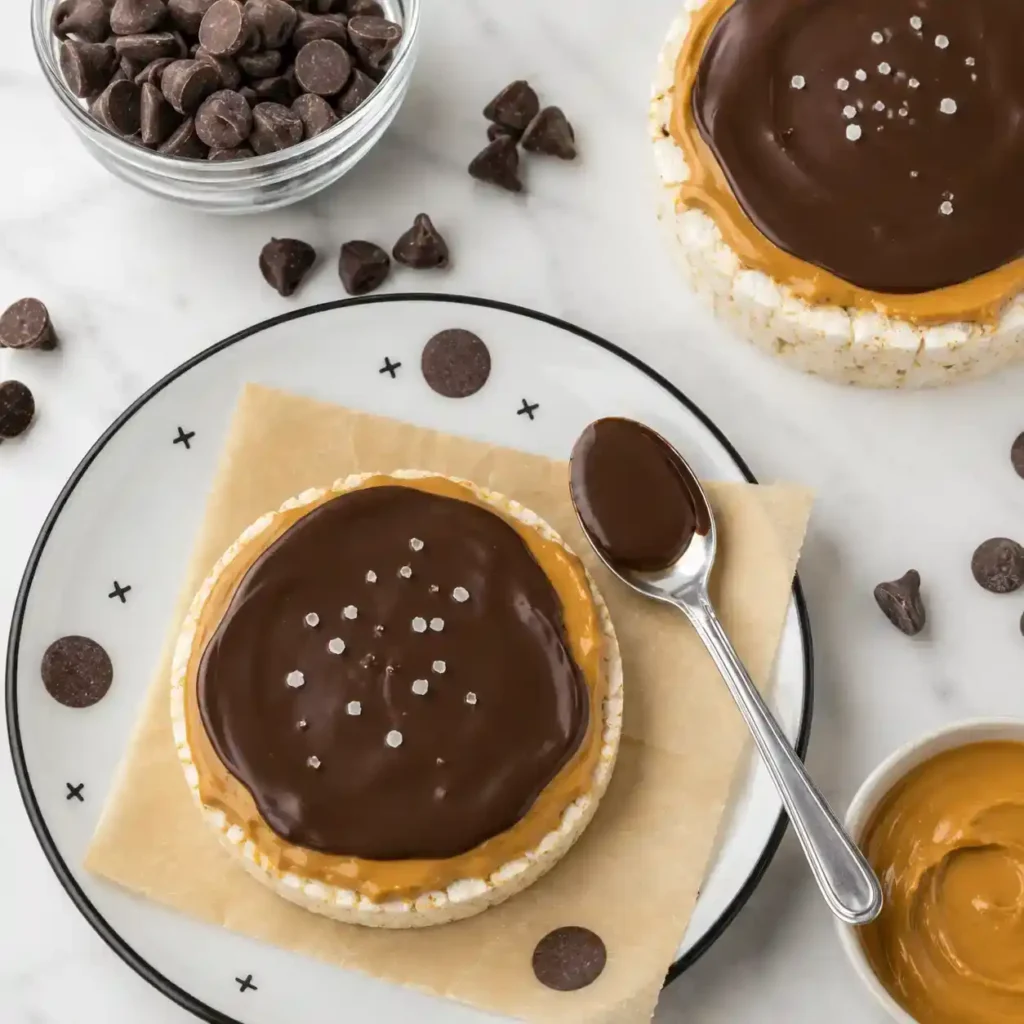 Chocolate peanut butter rice cakes