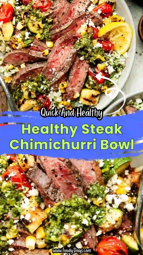 healthy chimichurri steak bowl