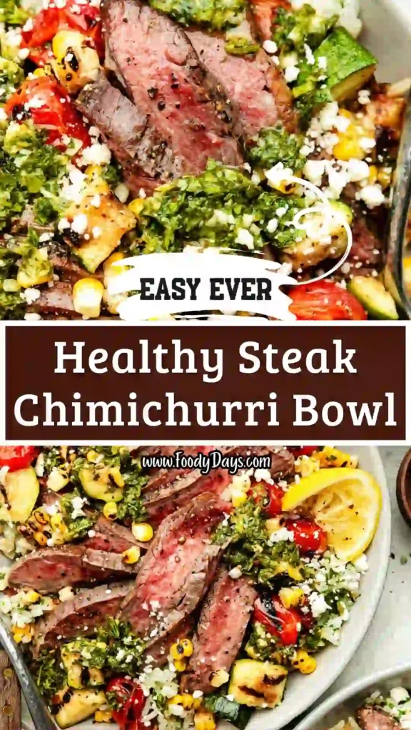 healthy chimichurri steak bowl