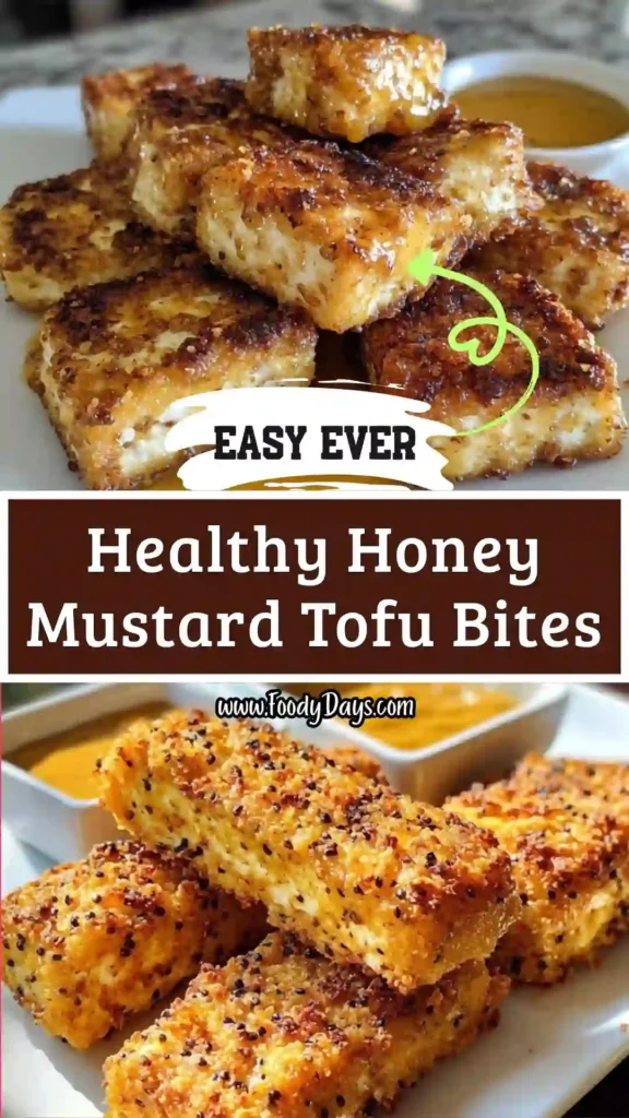 healthy honey mustard tofu bites