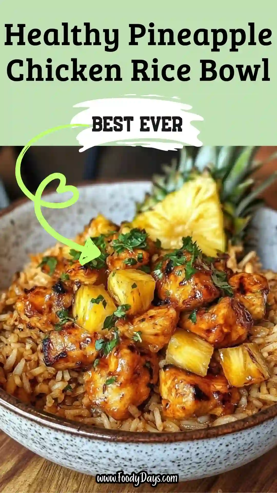 healthy pineapple chicken rice bowl