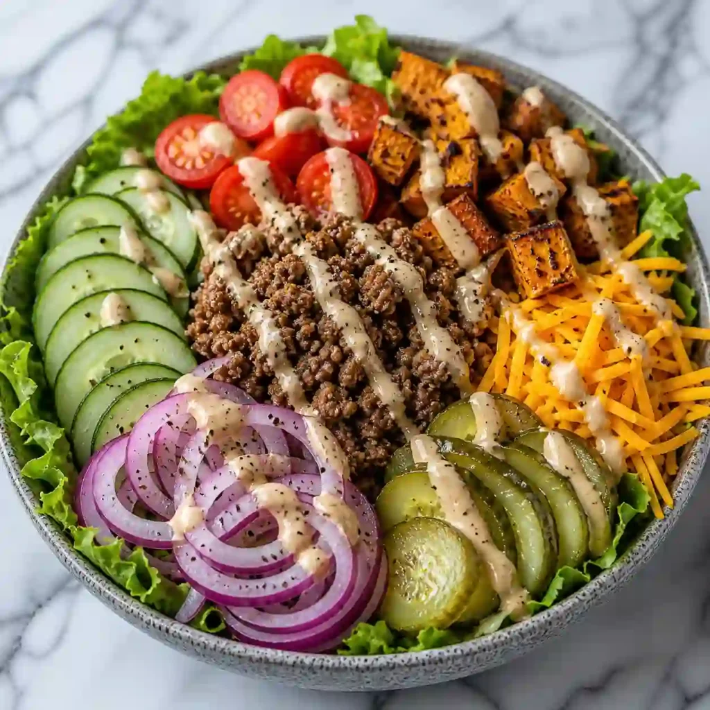 healthy sweet potato burger bowl