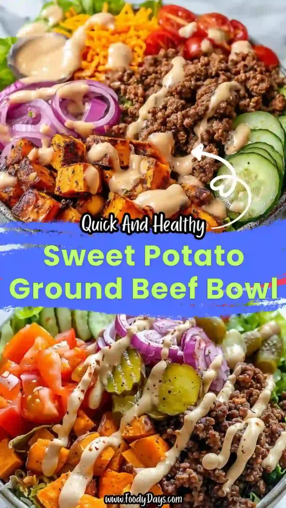 healthy sweet potato burger bowl