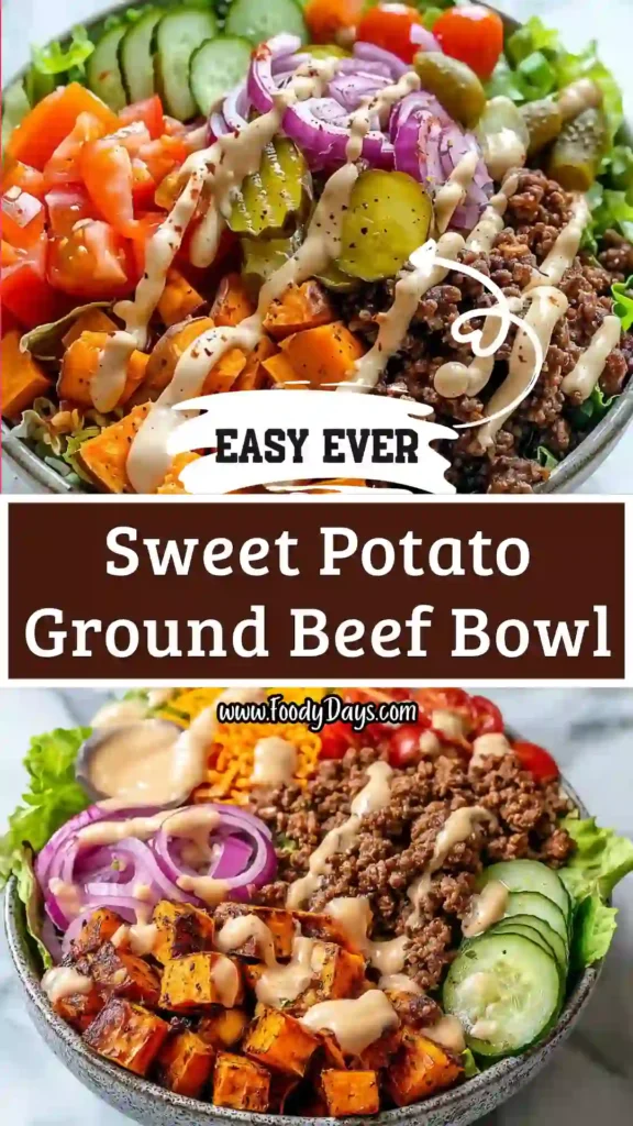 healthy sweet potato burger bowl