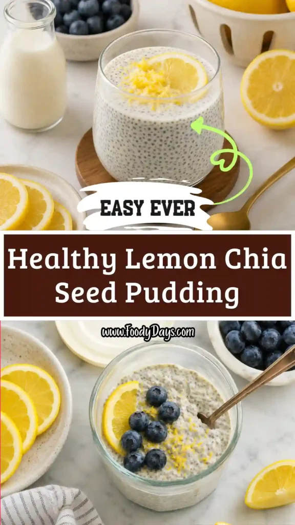 Lemon chia seed pudding jars