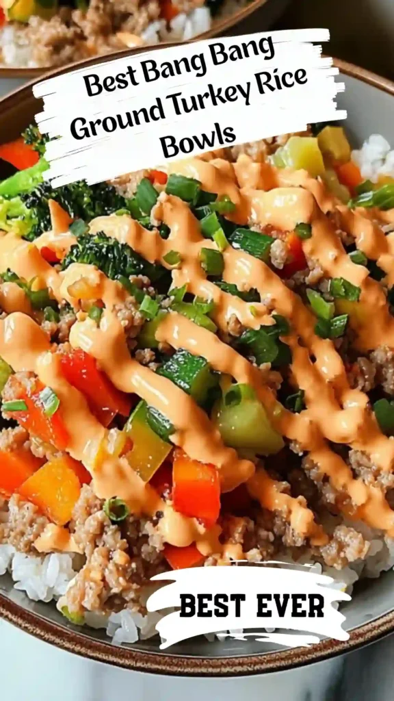 Bang Bang Ground Turkey Rice Bowl meal prep containers