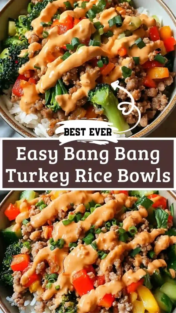 Bang Bang Ground Turkey Rice Bowl meal prep containers