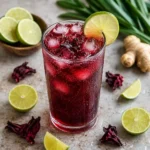Fresh Hibiscus Ginger Iced Tea