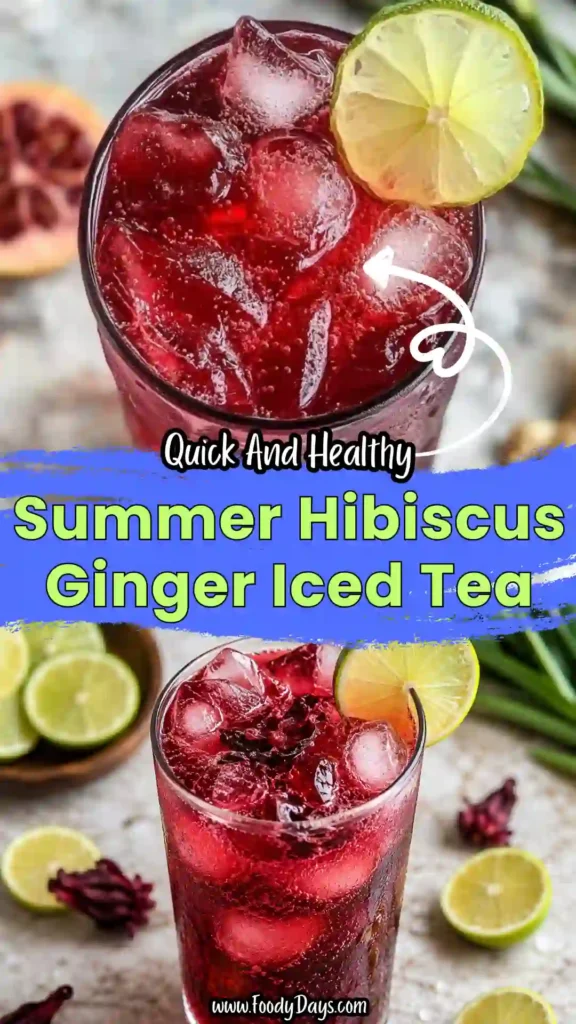 Fresh Hibiscus Ginger Iced Tea