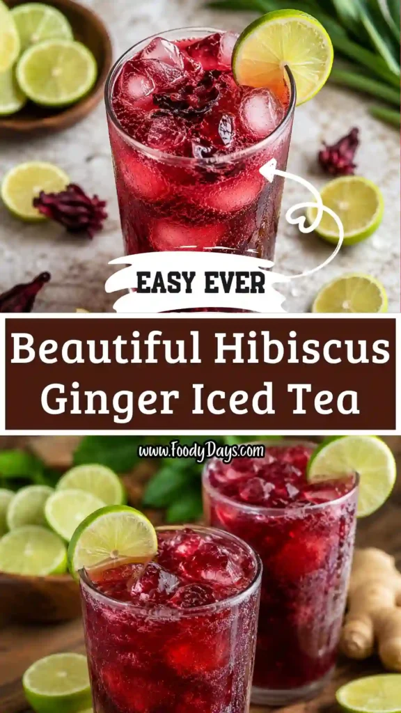 Fresh Hibiscus Ginger Iced Tea