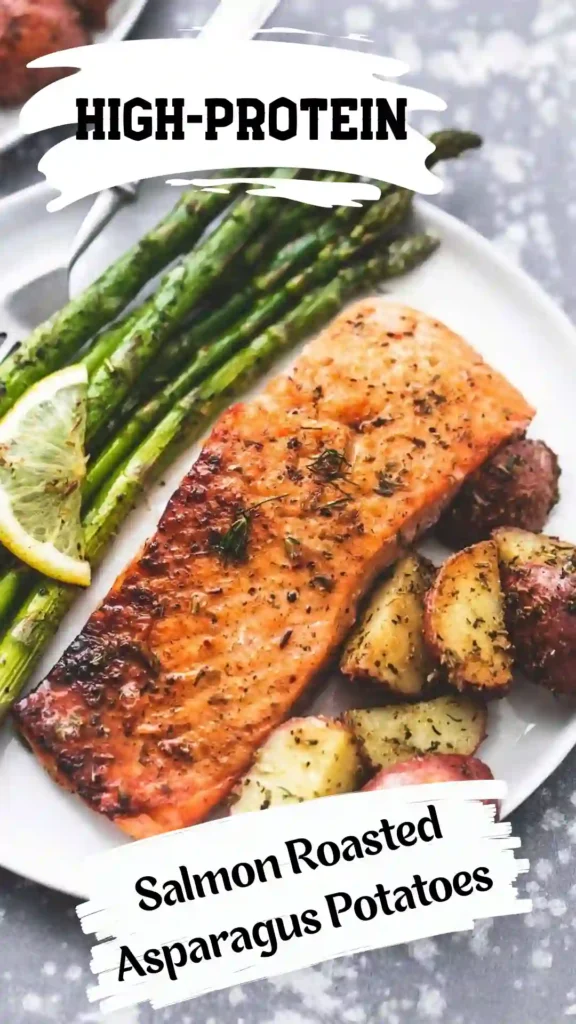 Herb Roasted Salmon Asparagus Potatoes meal prep containers