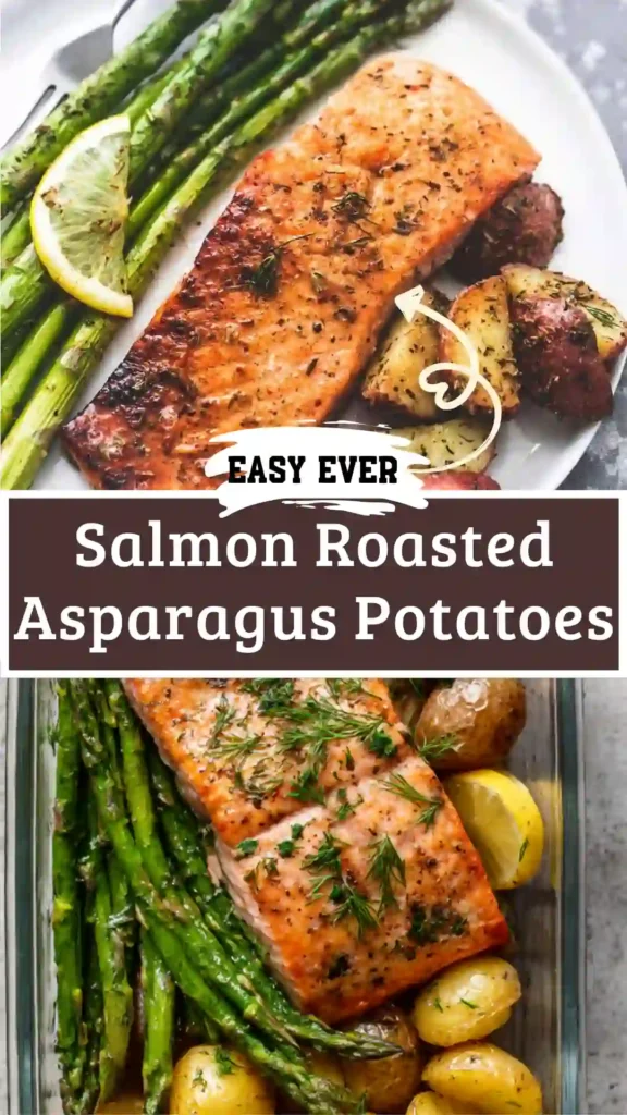 Herb Roasted Salmon Asparagus Potatoes meal prep containers