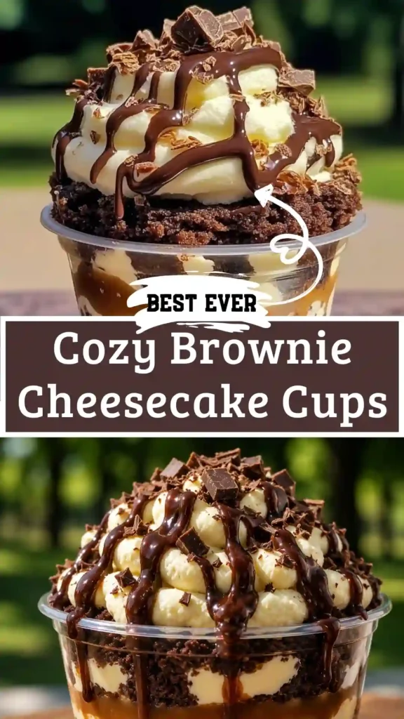 Holiday Loaded Brownie Cheesecake Cups