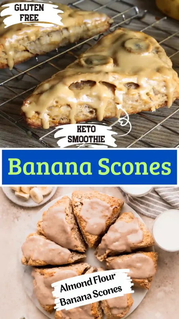 Gluten-free Banana Scones made with almond flour, coconut cream, and Ceylon cinnamon.