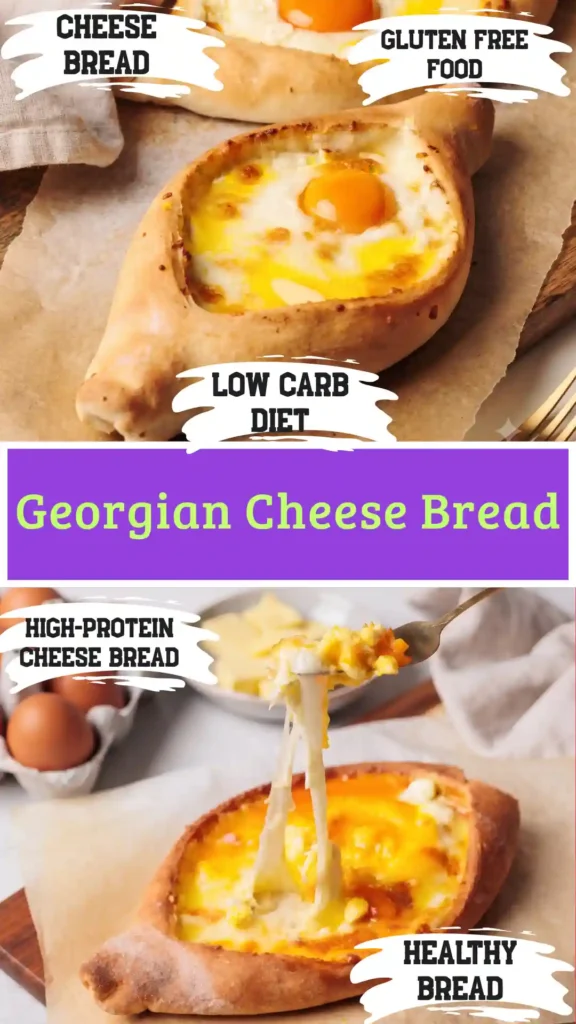 A modern glass bowl holding anti-inflammatory georgian cheese bread on a bright white marble background.