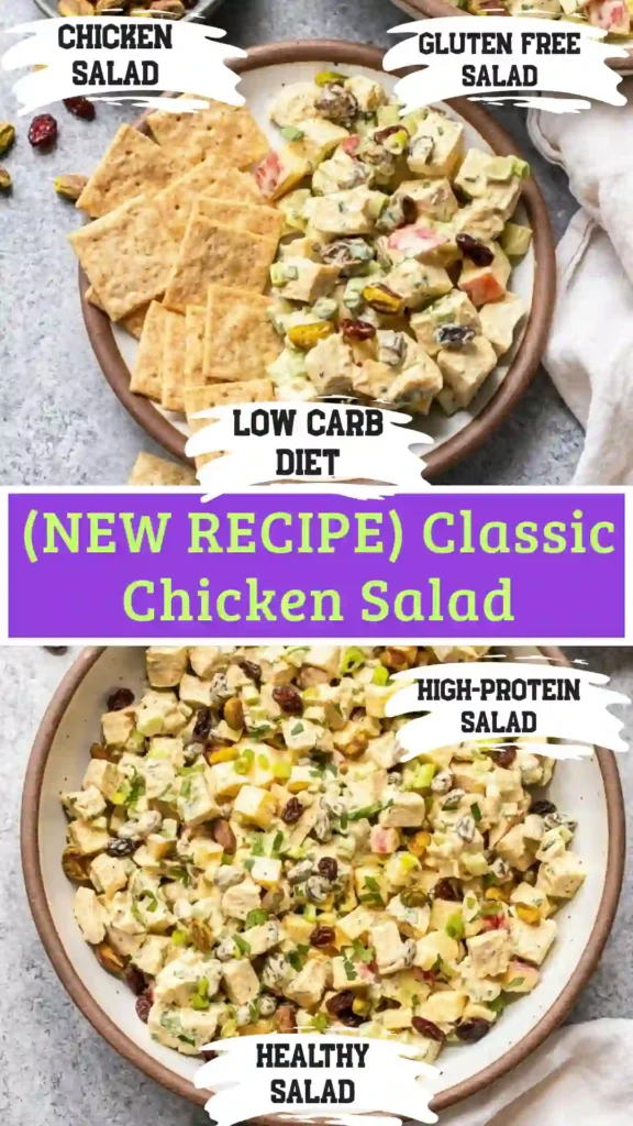 A gourmet chicken salad sandwich made with toasted sourdough bread and fresh lettuce on a clean white marble background.